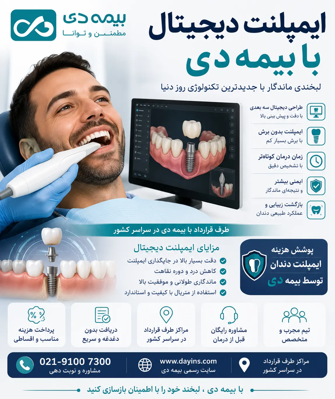 ایمپلنت دیجیتال با بیمه بانک دی