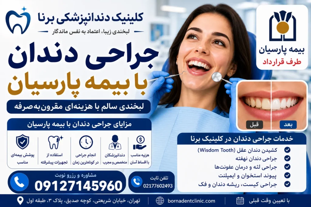 جراحی دندان با بیمه پارسیان