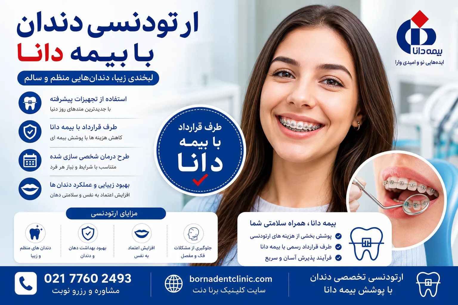 ارتودنسی دندان با بیمه دانا